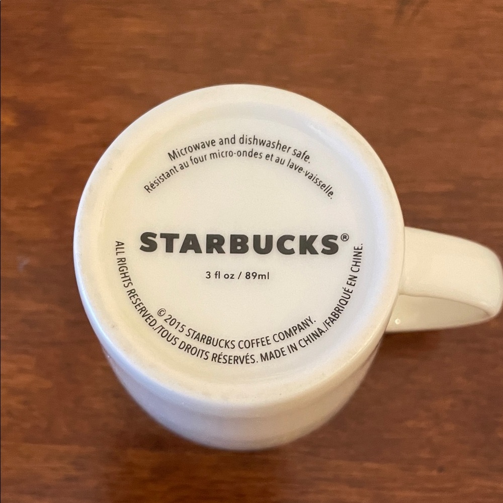 Starbucks White Ceramic Espresso Cups Set of 2 Demitasse Coffee Mugs - Picture 2 of 5
